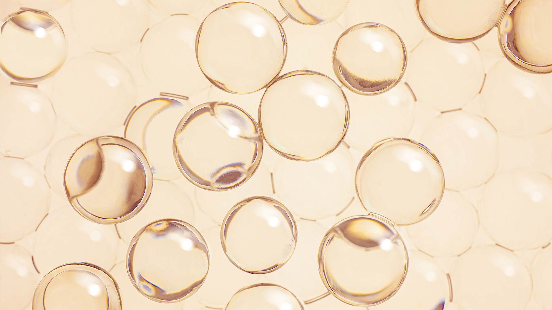 light background colour showcasing bubbles which represent ceramides