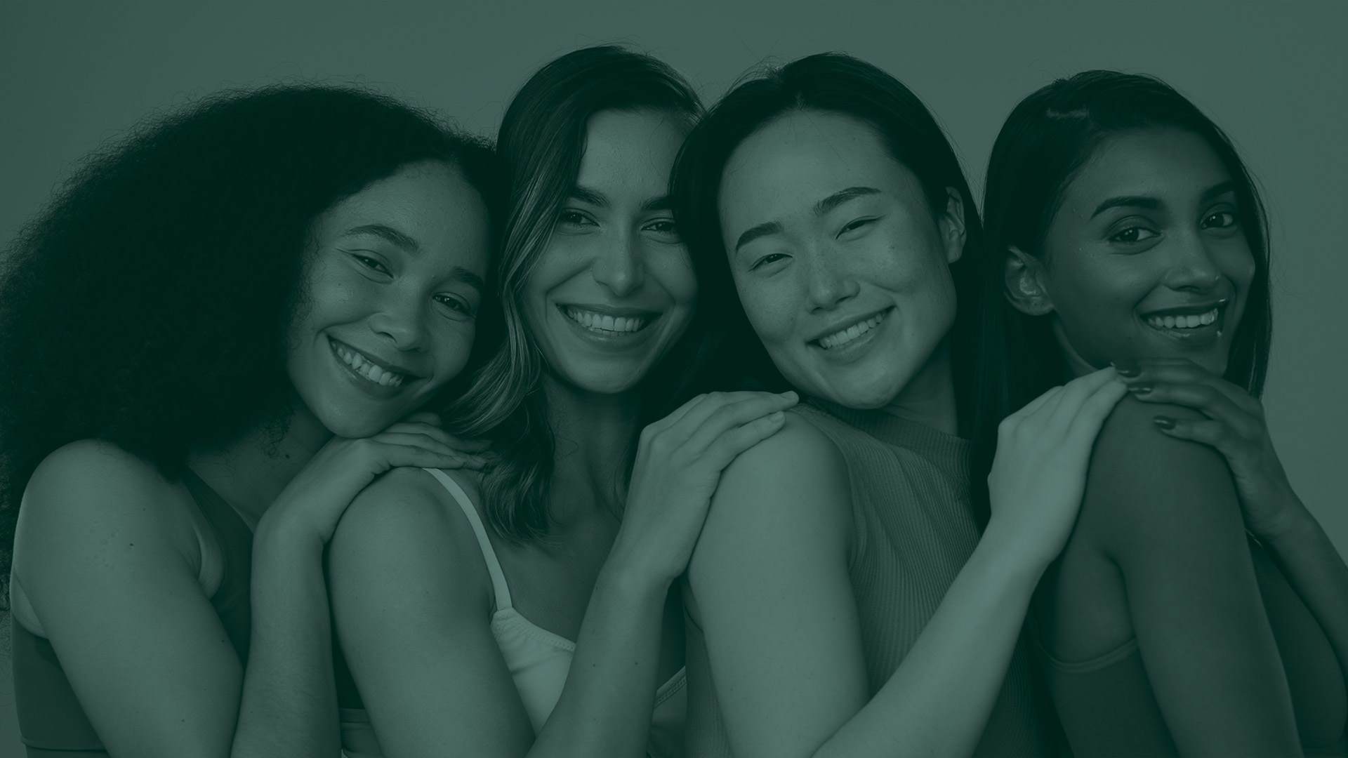 green overlay of ladies in the beauty industry