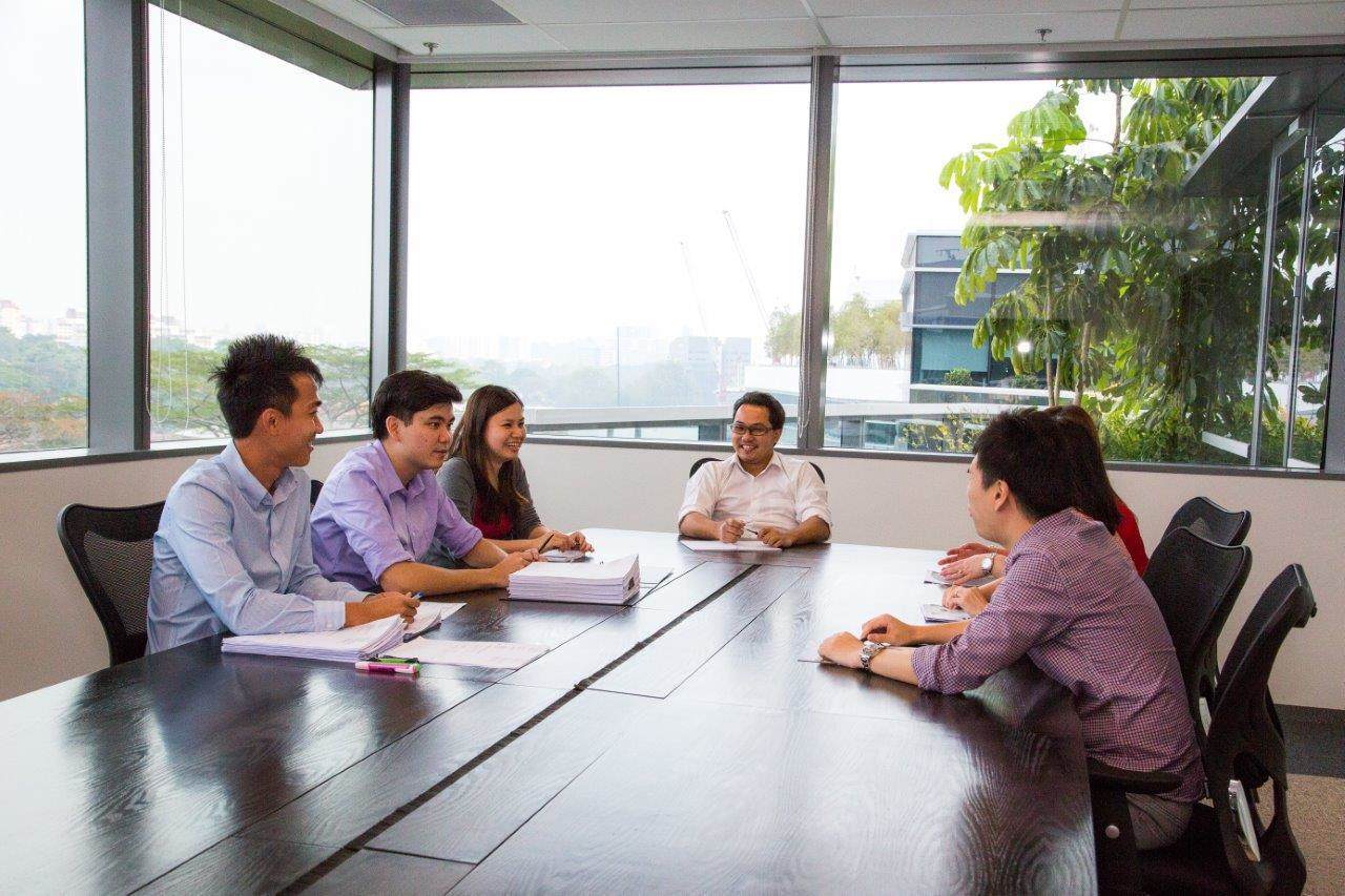 Employees having a brain storming session