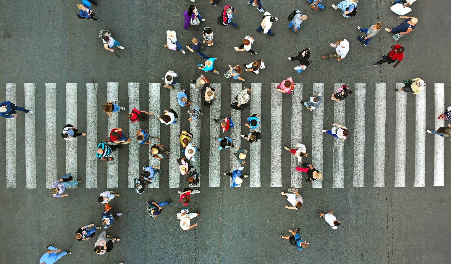 Pedestrian crossing from the air