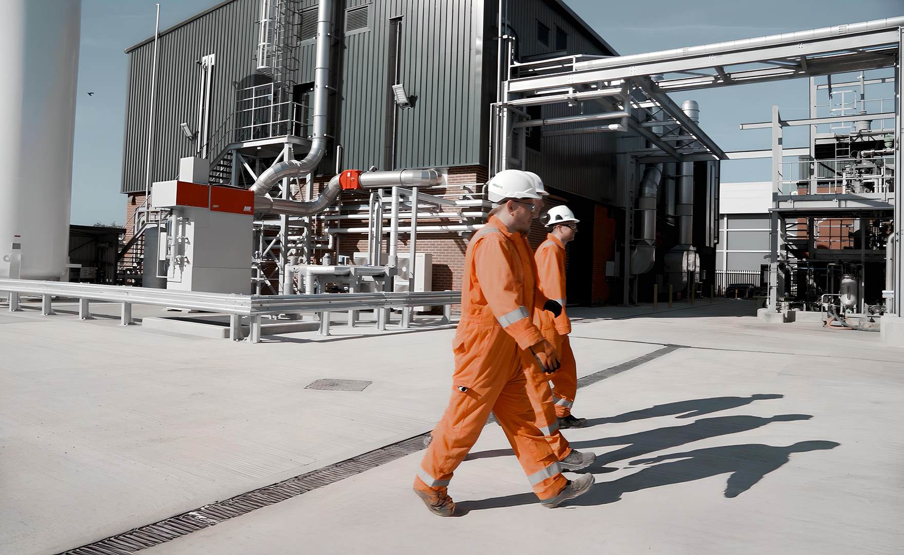 engineers walking through site