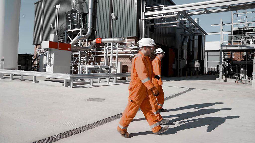 engineers walking through site
