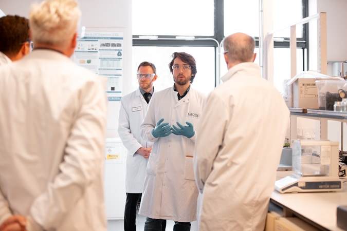 innovation centre tour at Croda headquarters scientist in lab