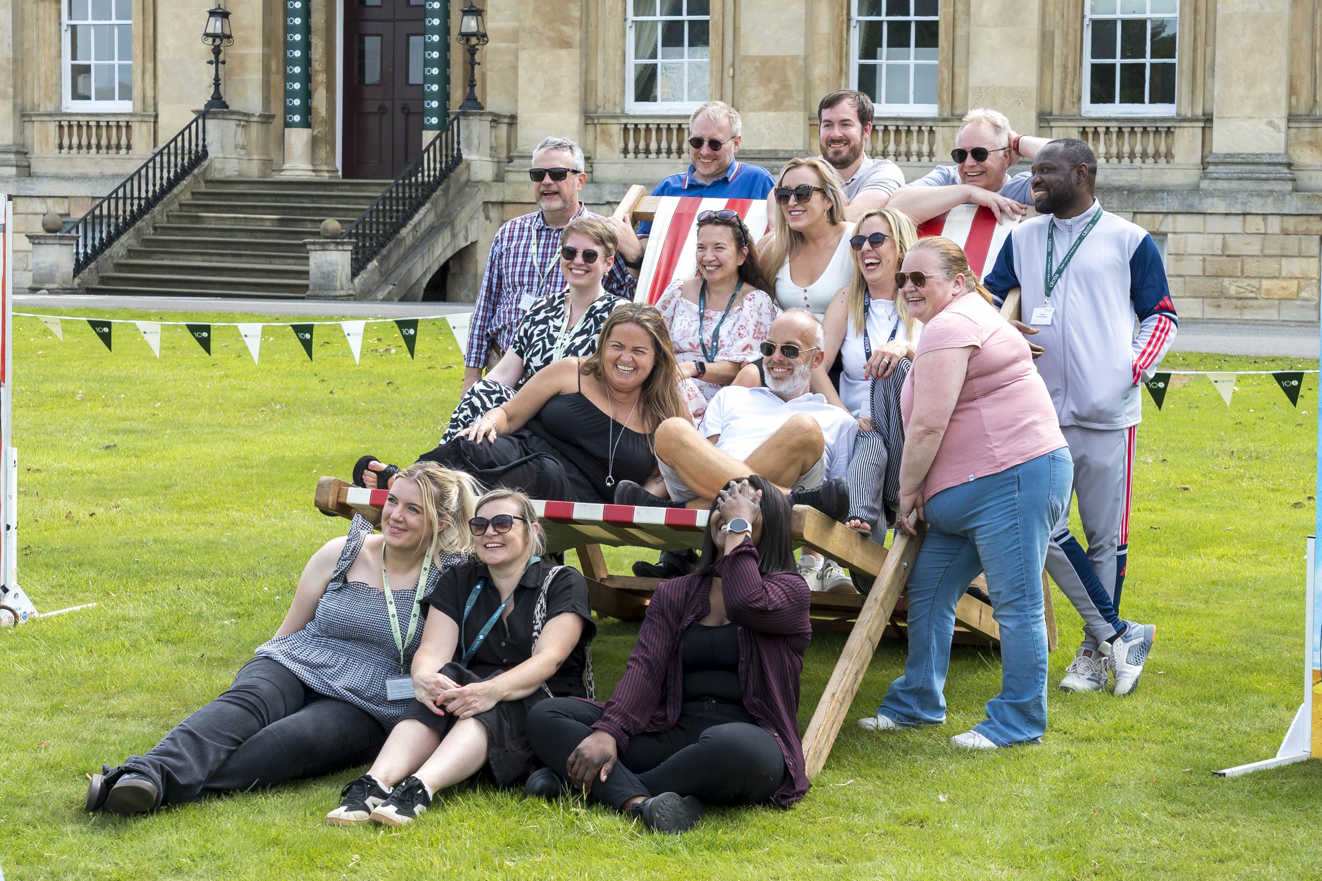 croda employees sat in front of headquarters