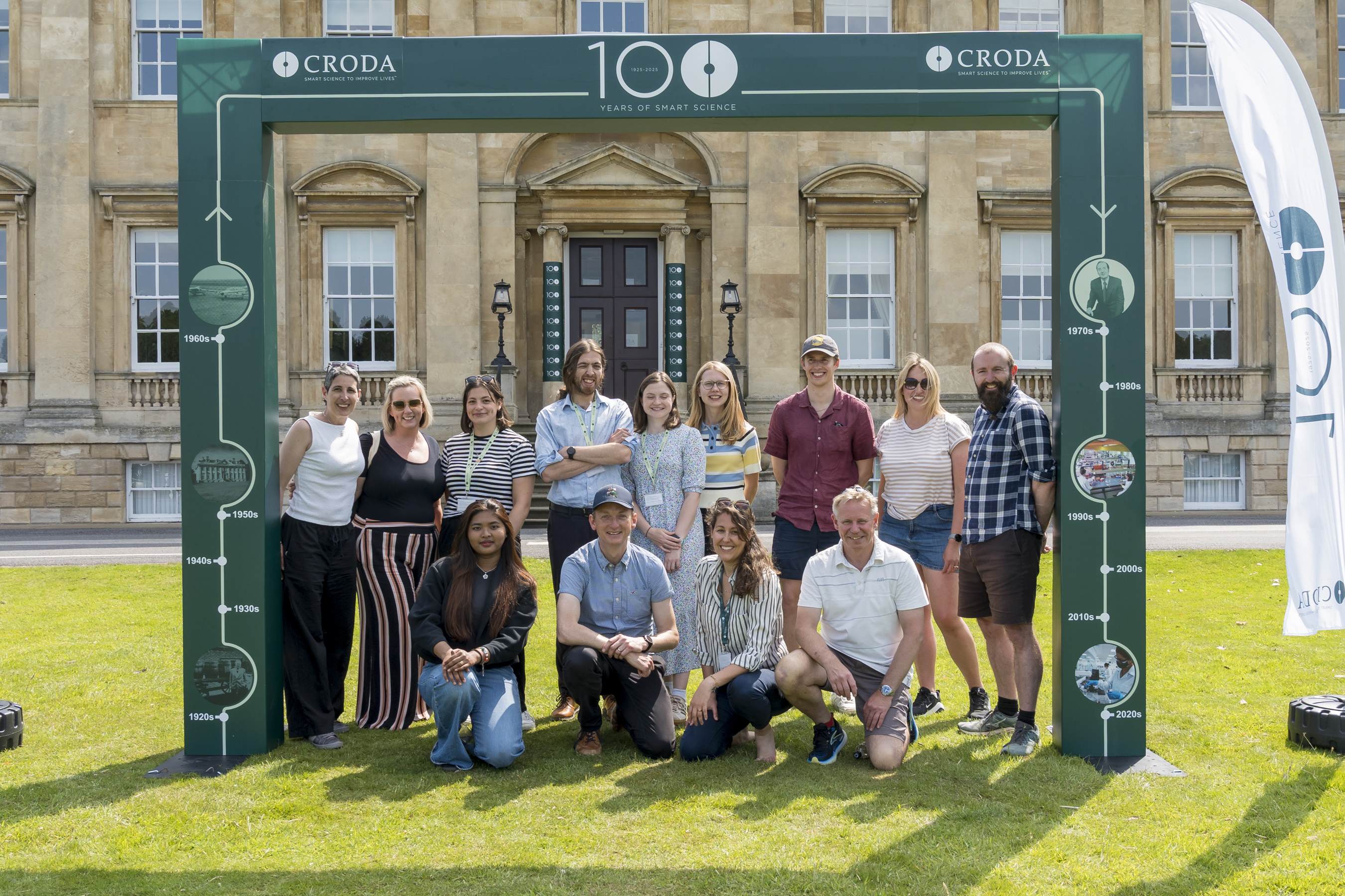 Croda employees in front of Croda headquarters