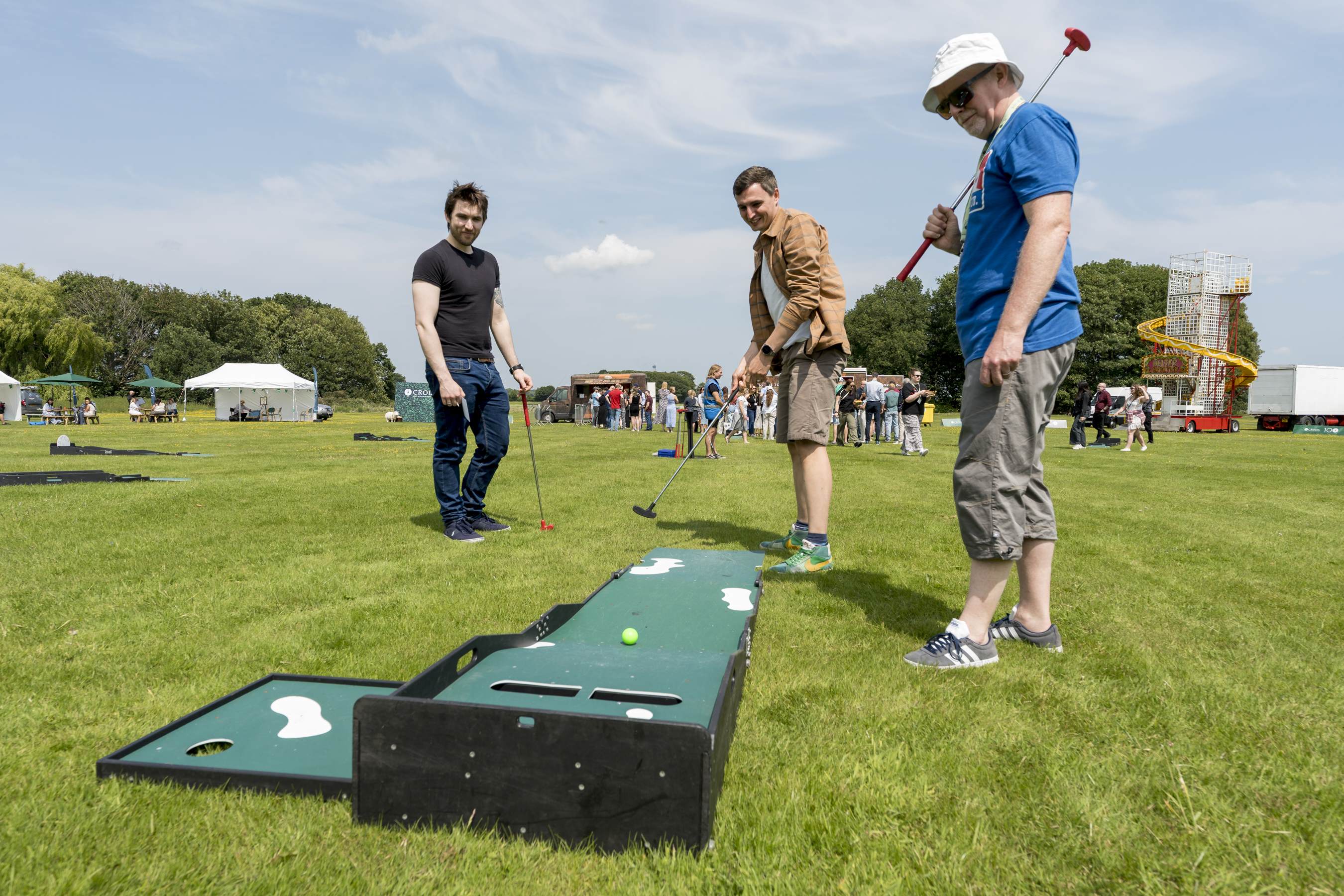 Croda employees playing crazy golf