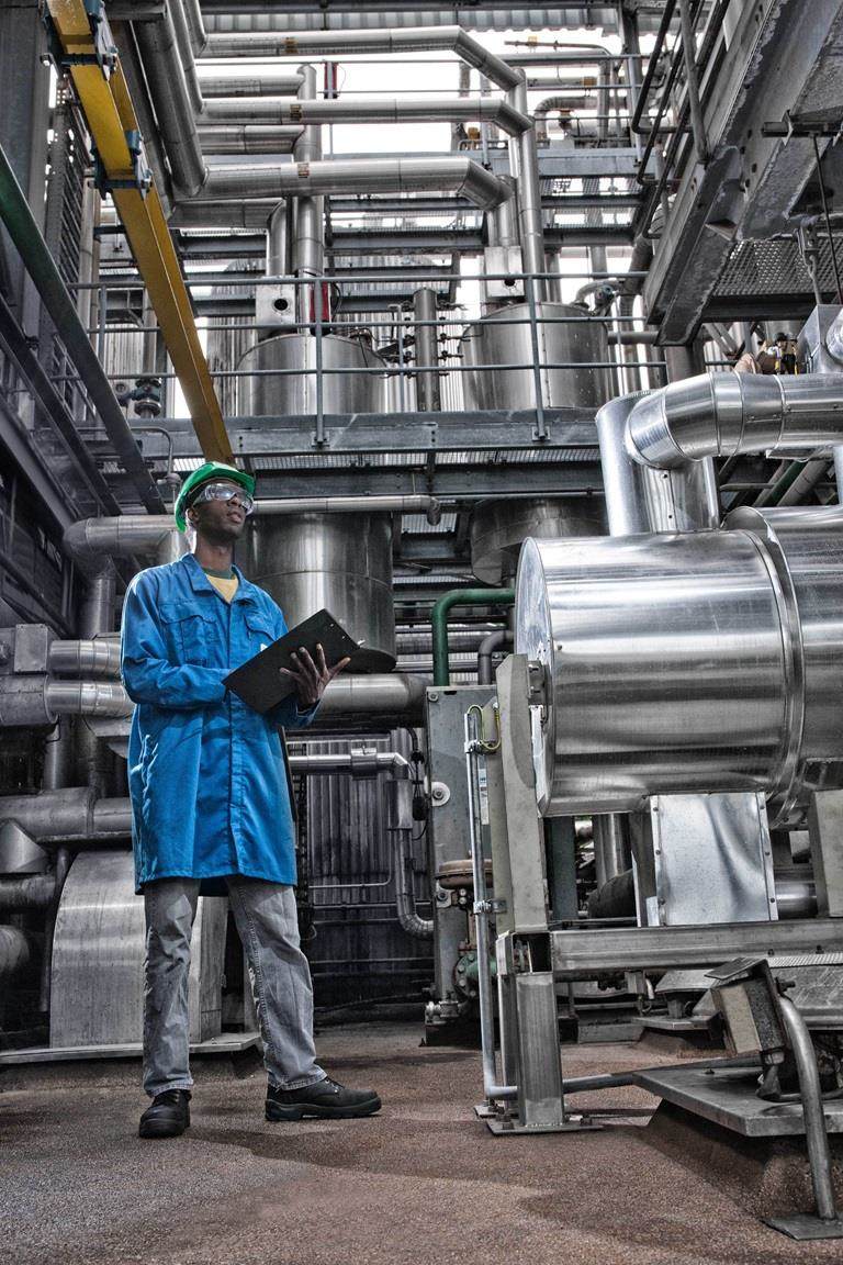 employee working in manufacturing site
