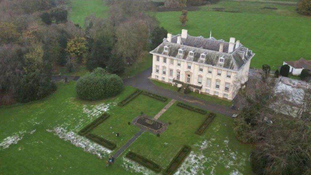 drone shot of Cowick Hall