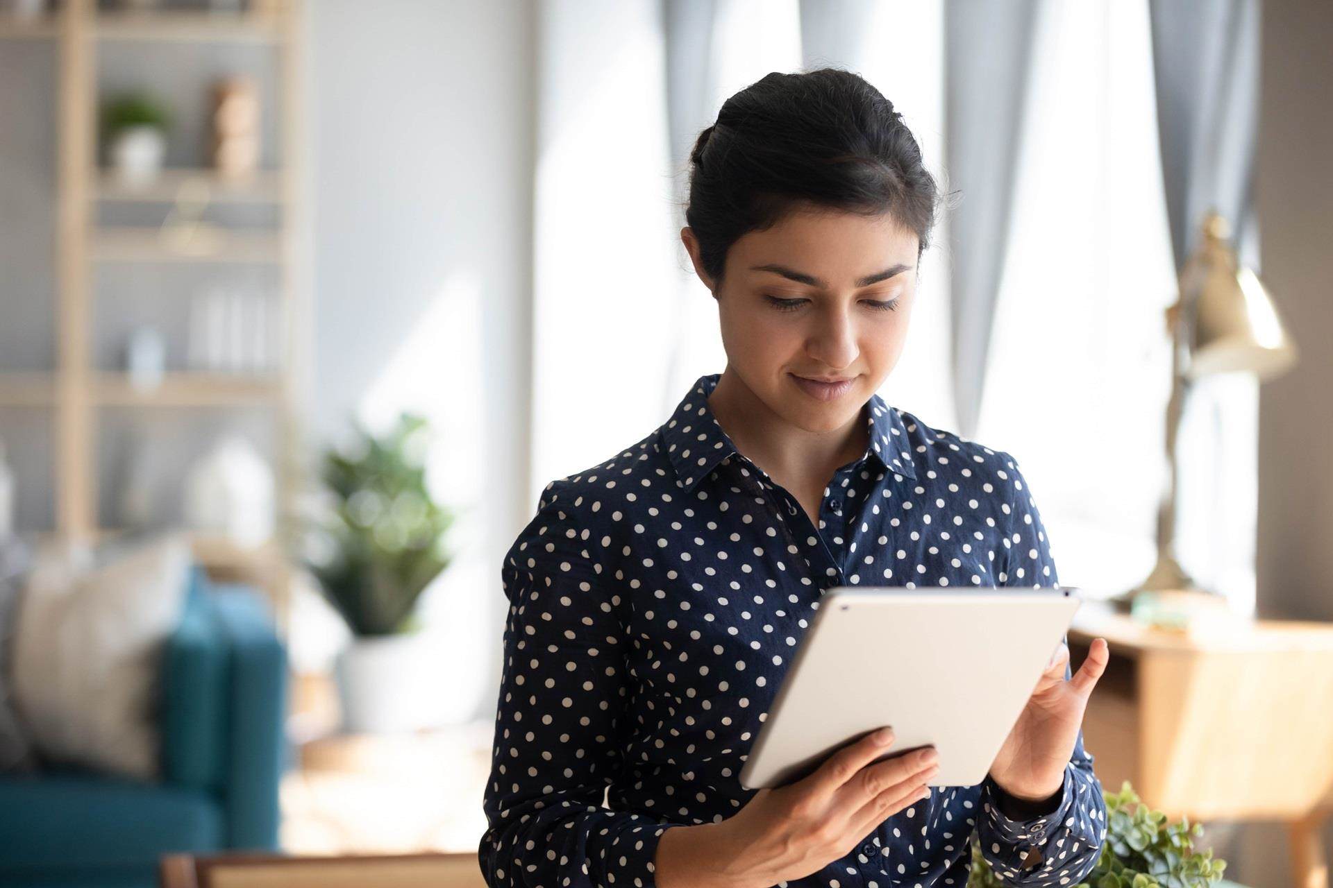 lady reading the news