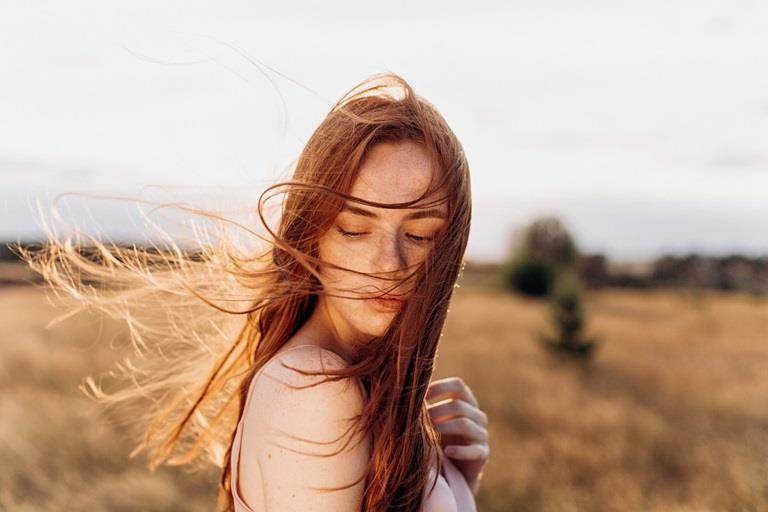 girl hair flowing