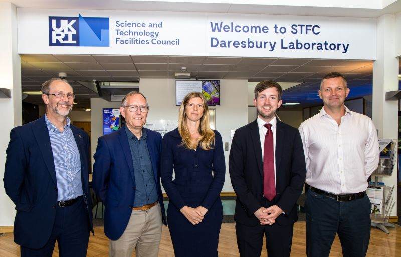 image of five people during a tour of a laboratory
