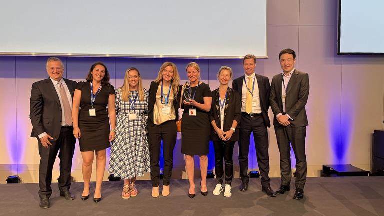 Croda employees accepting award